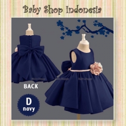 large dress bunga navy
